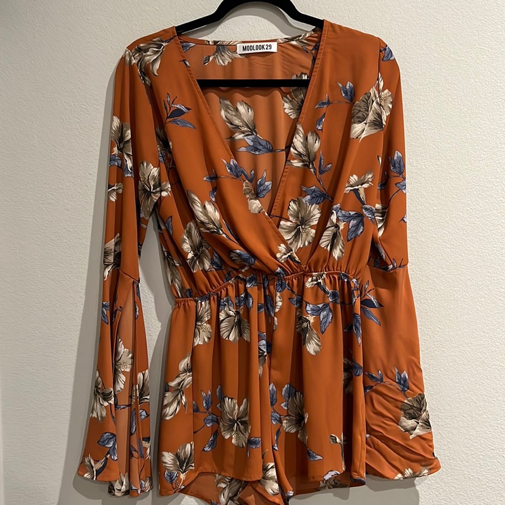 Orange Floral Modlook 29 Romper